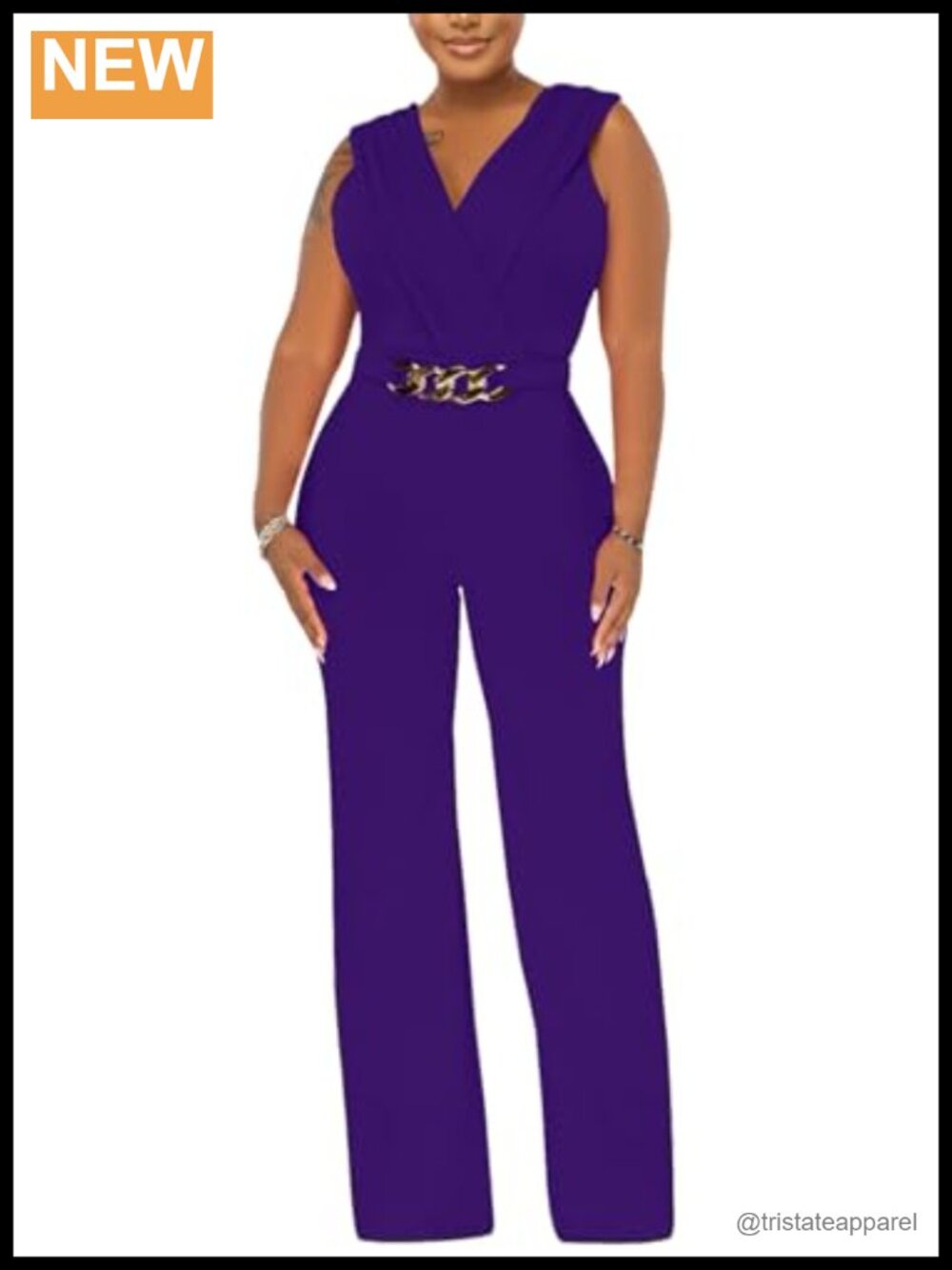 Women's Deep V Neck Backless Jumpsuit Wide Leg Long Pants Sleeveless Party